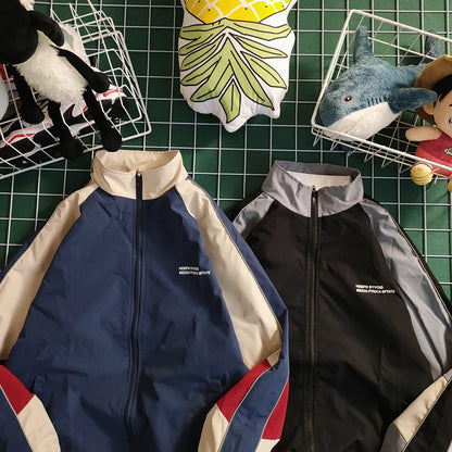 hip hop varsity baseball jackets mens harajuku patchwork color block coats oversized casual loose thin windbreaker jacket unisex unique default style 4339