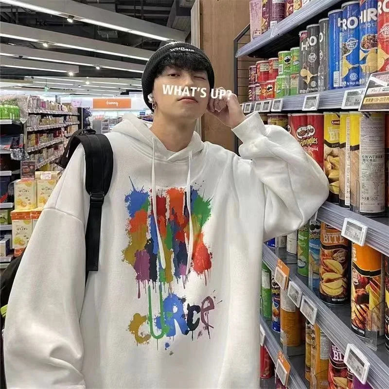 Autumn Graffiti Letter Hooded Sweatshirts Men's Design Graphic Printed Hoodies New Hip Hop Fashion Hoody Y2K Streetwear Clothes Street King Limited