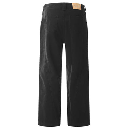 american style cargo jeans mens black loose straight denim pants casual baggy jeans trousers unique cargo style 2730