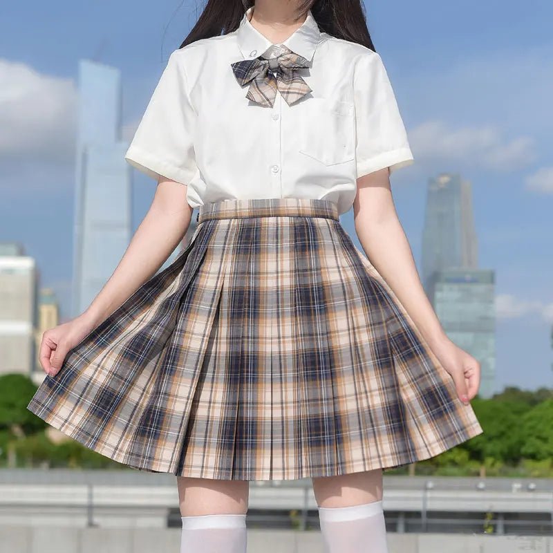 Jk Uniforms Gyaru School Uniform for Girl Student Pleated Skirt Uniform Set Women Short Sleeve Bow Tie Seifuku Japanese Style Street King Limited