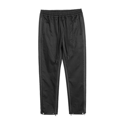 y2k functional double zipper nylon vibe casual track pants for men straight ropa hombre baggy cargos patchwork loose trousers utility cargo pants