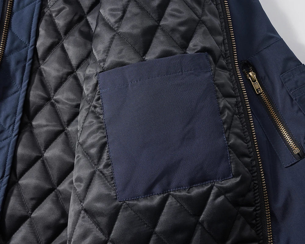 streetwear solid color baggy winter thick outwear jackets for men lapel casual loose windbreaker cotton padded clothes oversized unique default style 1137