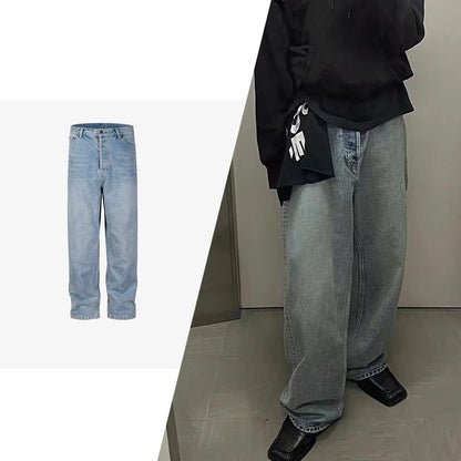 hi street blue jeans men loose wide leg denim pants vintage harajuku streetwear jeans trousers for male urban skinny jeans