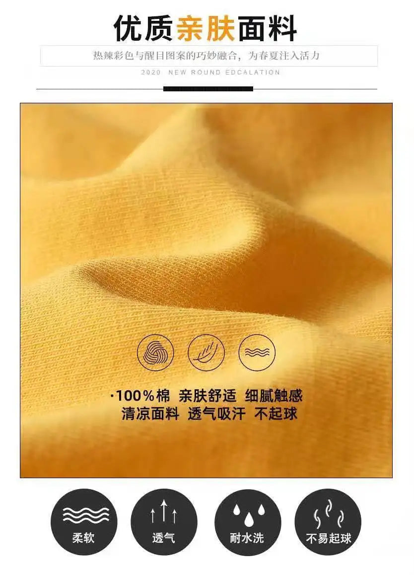 Pure cotton short-sleeved large size versatile T-shirt women's loose new student top trendy women clothing y2k tops emo clothes Street King Limited