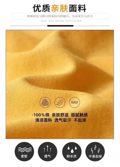 Pure cotton short-sleeved large size versatile T-shirt women's loose new student top trendy women clothing y2k tops emo clothes Street King Limited