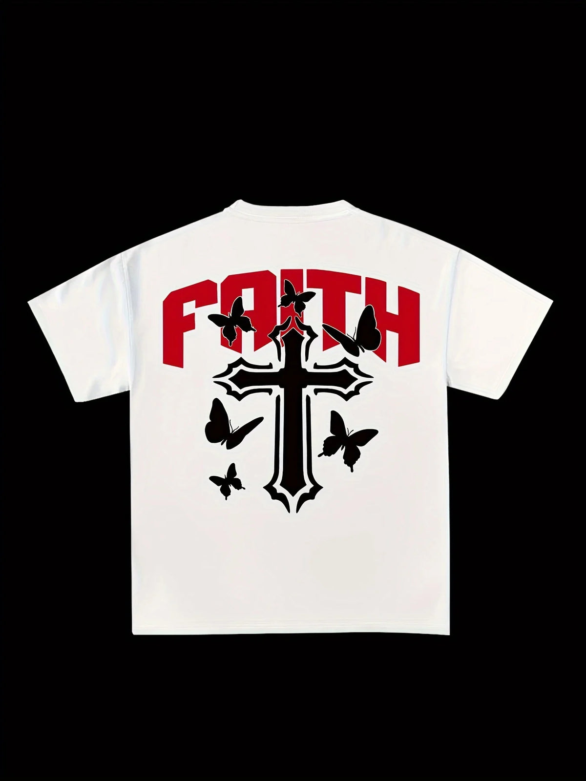 American Cross butterfly Print graphic t shirts 2024 y2k tops high quality cotton oversized t shirt harajuku goth women clothing Street King Limited