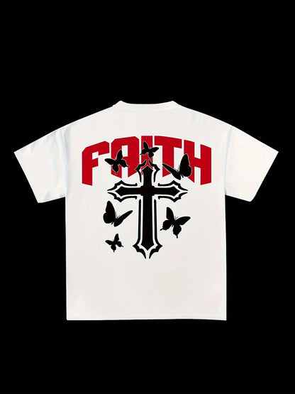 American Cross butterfly Print graphic t shirts 2024 y2k tops high quality cotton oversized t shirt harajuku goth women clothing Street King Limited