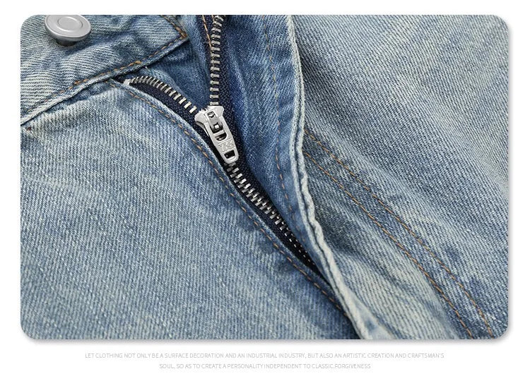 Straight Jeans with torn knees Street King Limited