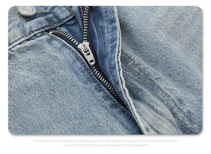Straight Jeans with torn knees Street King Limited
