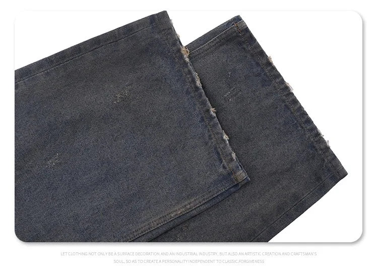 Cut Jeans with a mud-dye knife Street King Limited