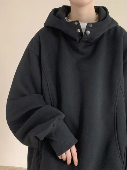 Sweatshirt men trendy autumn and winter American high street design niche heavy breasted hooded jacket plus velvet thickening Street King Limited