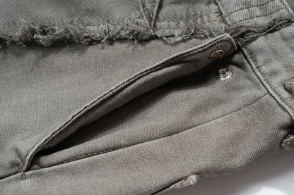 y2k streetwear tassel multi pocket jeans for men straight solid baggy cargo pants pantalones hombre casual denim trousers unique cargo style 900