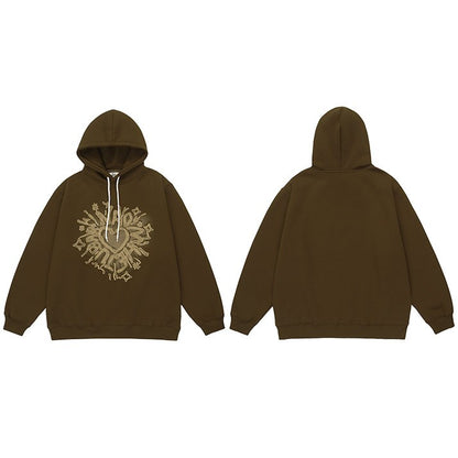 "Crossed Hearts" Unisex Men Women Streetwear Graphic Hoodie Daulet Apparel