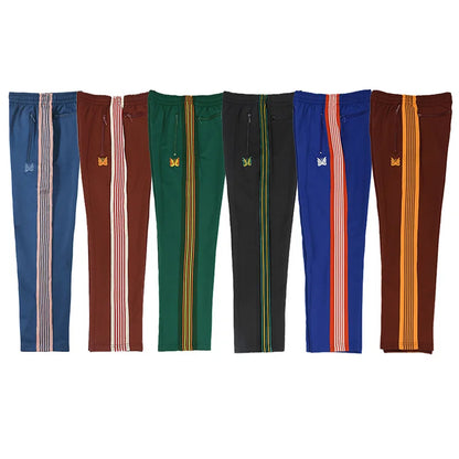 good quality brown motion casual pants men woman lovers trend side edge weaving embroidery drawstring loose trousers unique default style 4849