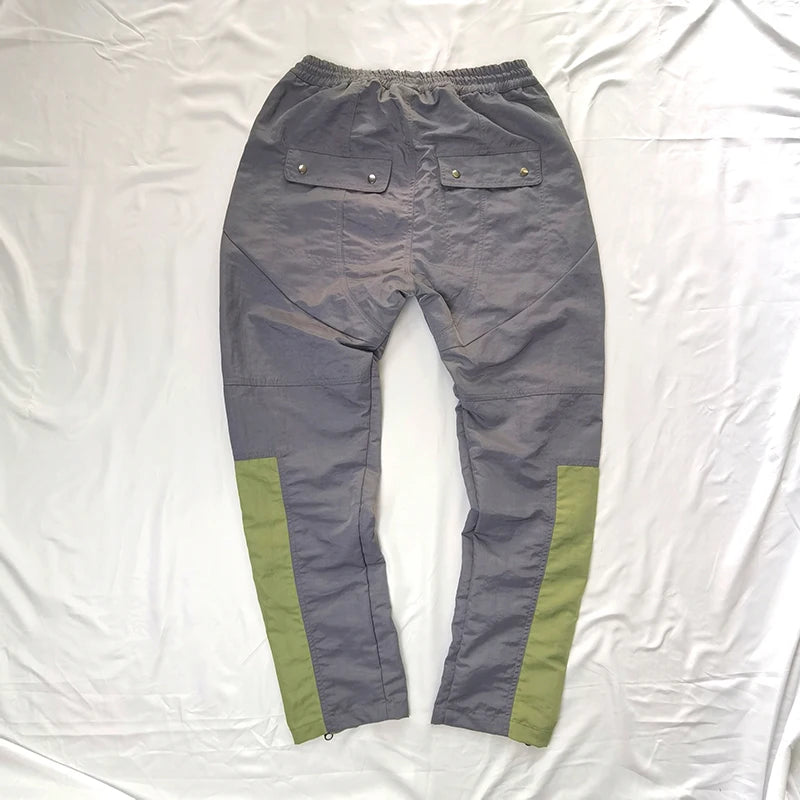Hip Hop Side Zipper Color Block Vibe Style Casual Track Pants Mens Harajuku Drawstring Loose Oversize Trousers Streetwear Street King Limited
