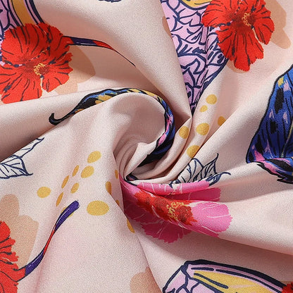 Men's Summer Short Sleeve Printed Shirt Tropical Leaf Fruit Pattern Stylish Harajuku Blouse Holiday Beach Style Tops Unisex New Street King Limited