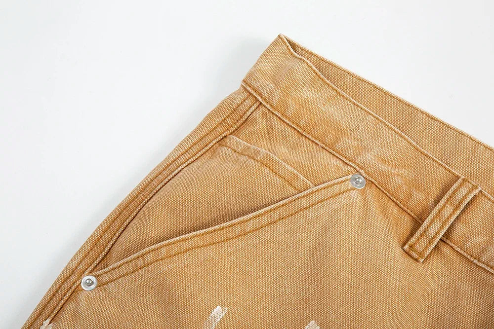 high street spliced speckled ink micro flare pants for men and women patchwork baggy jeans ropa hombre casual denim trousers 2 unique jeans style 1130