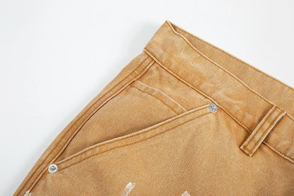 high street spliced speckled ink micro flare pants for men and women patchwork baggy jeans ropa hombre casual denim trousers 2 unique jeans style 1130