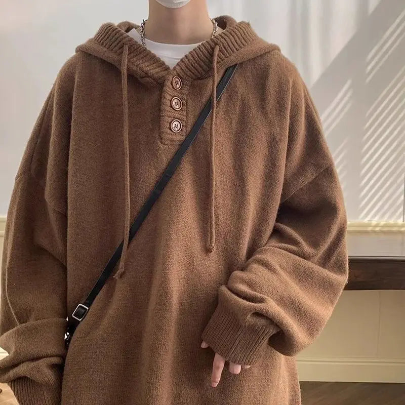 American style trend personalized trend lazy style for men and women hooded sweater loose and casual knit top for couples y2k Street King Limited