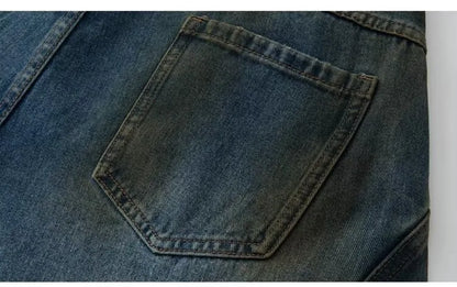 Summer High Street Hip Hop Jeans Mens Halo Dye Hole Washed Straight Denim Pants Loose Silhouette Retro Micro Flared Trousers Street King Limited