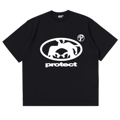 Y2K American Gothic trend letter head print oversized T-shirt street hip-hop Harajuku casual fashion short-sleeved tops Street King Limited