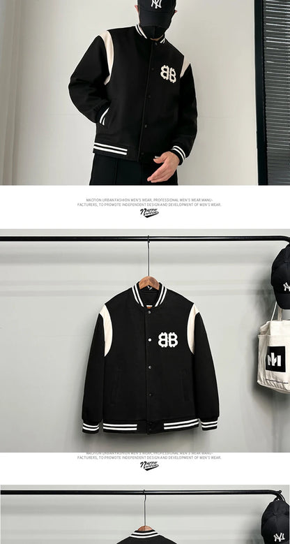 men thicken quilted baseball jacket women streetwear fashion hip hop loose casual padded cotton parkas coat unisex outerwear unique default style 1412