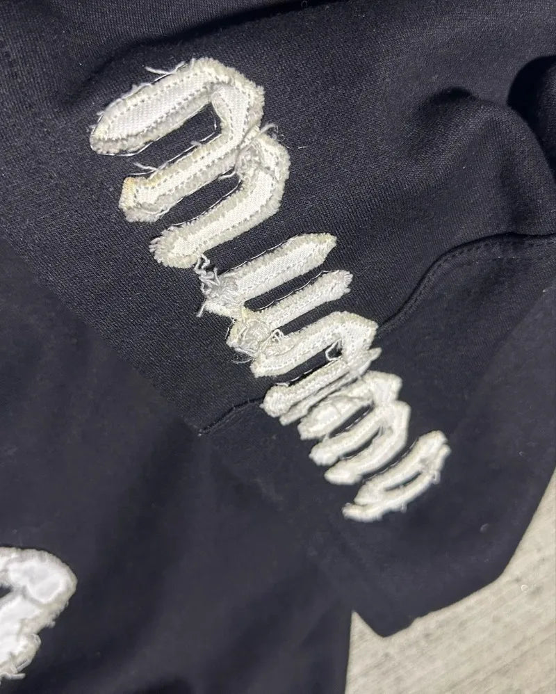 2024 Y2k Street Fashion Loose Hoodie Retro Letter Embroidery Oversized Pullover Men Trendy Brand Hip-Hop Rock Sweatshirt Women Street King Limited