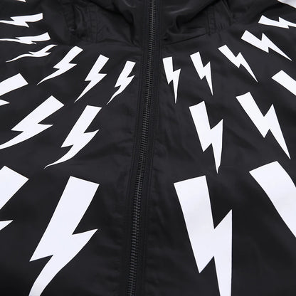 New luxury Men 2023 Classic Neil Thunderbolt Zipper Windbreak Windproof Parka Jackets With Hoody Outdoor Wear Thin #426 Street King Limited