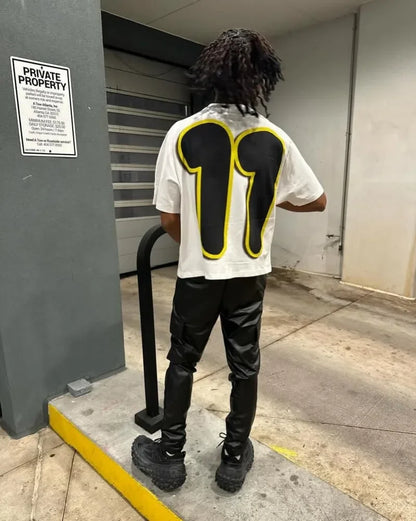 y2k Fashion Gothic Letter Pattern Printed Oversized T-Shirt Men's Retro Street Hip-Hop Harajuku Versatile Short Sleeve Top Street King Limited