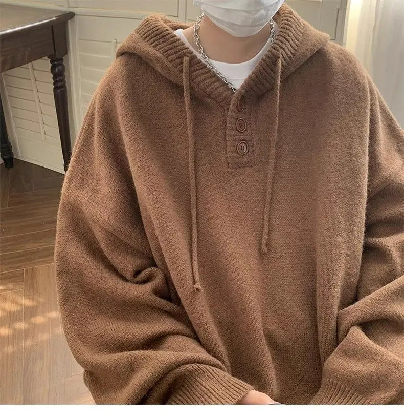 American style trend personalized trend lazy style for men and women hooded sweater loose and casual knit top for couples y2k Street King Limited