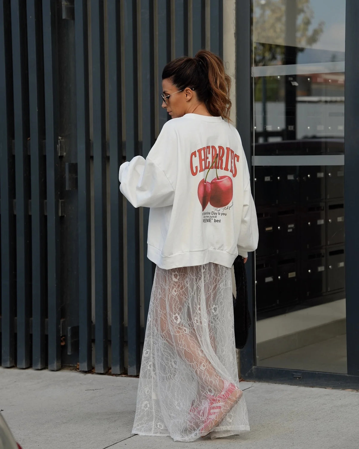 Harajuku Cherry Graphic T Shirts Gothic Oversized Casual Clothes Y2k Tops Autumn long sleeves Streetwear Goth Women Clothing Street King Limited
