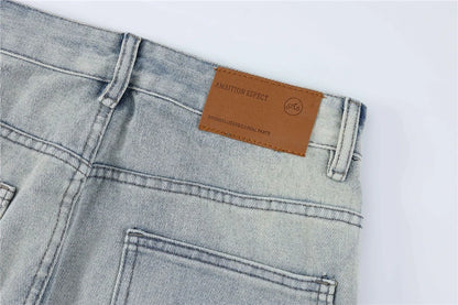 2024 multi pocket jeans vintage mens harajuku cargo denim pants retro hip hop straight loose jean pants unique cargo style 1019