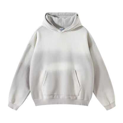 Autumn and Winter Washing Spray Dyeing Baggy Hoodies Distressed Hip Hop Gradient Men's and Women's Oversize Hooded Sweatshirts Street King Limited