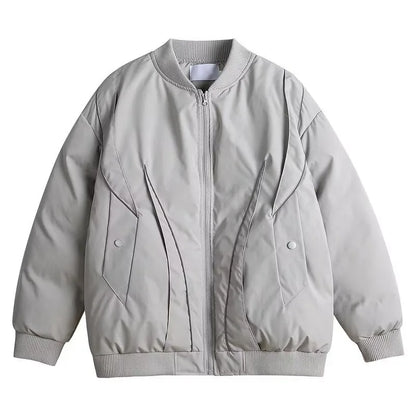 Winter Thickening Flying Baseball Uniform Solid Multi Pocket Simplicity Warm Cotton Jacket 2024 New Streetwear Male Parkas Street King Limited