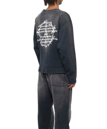 Vintage FW24 Devil print pattern High-Street Cotton Quality round neck pullover long sleeved sweatshirt Street King Limited