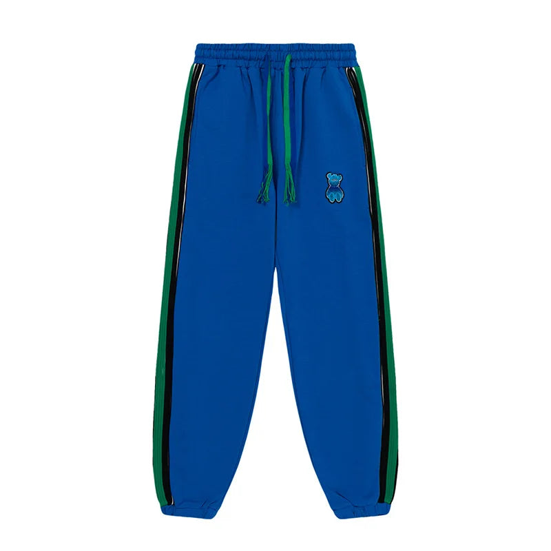 New High 2022 Men Embroidered Bear Green Comfortable Sports Hip hop street Embroidered Lotus Casual Pants Sweatpants Parkour #12 Street King Limited