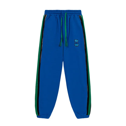 New High 2022 Men Embroidered Bear Green Comfortable Sports Hip hop street Embroidered Lotus Casual Pants Sweatpants Parkour #12 Street King Limited