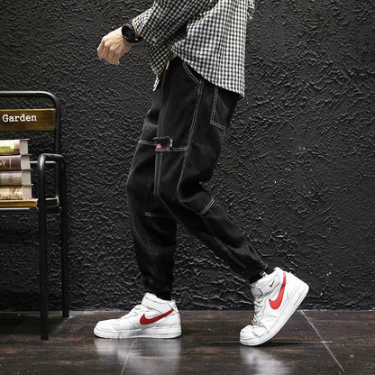 "Highlife" Streetwear Hip Hop Unisex Faded Denim Pants Daulet Apparel