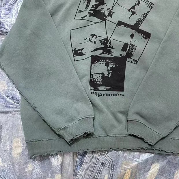 24AW printed fleece hoodie Street King Limited