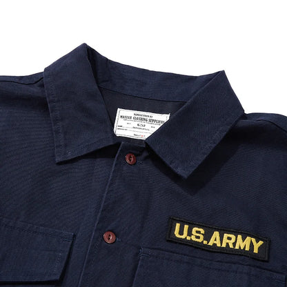 Amekaji Vintage Embroidered Long Sleeve Tooling Shirt Men Spring Autumn New Workwear Lapel Multi-pocket Cargo Shirt Cardigan Top Street King Limited