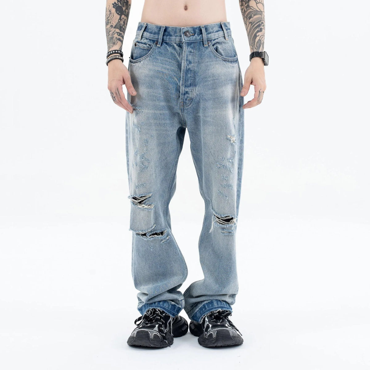 Destroy straight-leg wide jeans Street King Limited