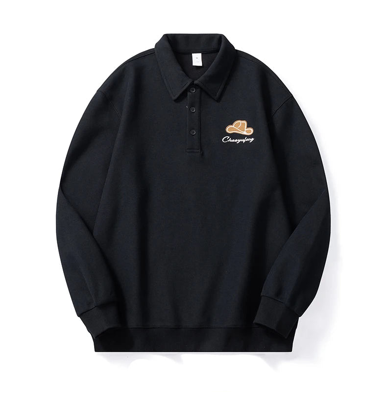 Men Embroidery Fashion Loose Casual Pullover Sweatshirt Spring Autumn Plus Size Hoodies Polo Shirt for Man Clothing Street King Limited