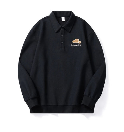 Men Embroidery Fashion Loose Casual Pullover Sweatshirt Spring Autumn Plus Size Hoodies Polo Shirt for Man Clothing Street King Limited