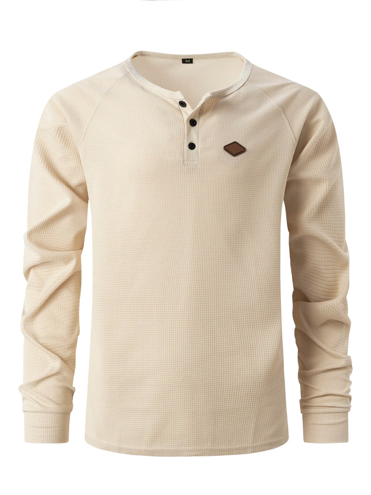 Streetwear New Vintage Waffle Mens Henry Shirt With Button Down Crew Neck And Lon 2024 New Vintage Waffle Mens Henry Shirt With Button Down Crew Neck And Long Sleeves Fashion Sweater Jacket With Graphic Design For Men