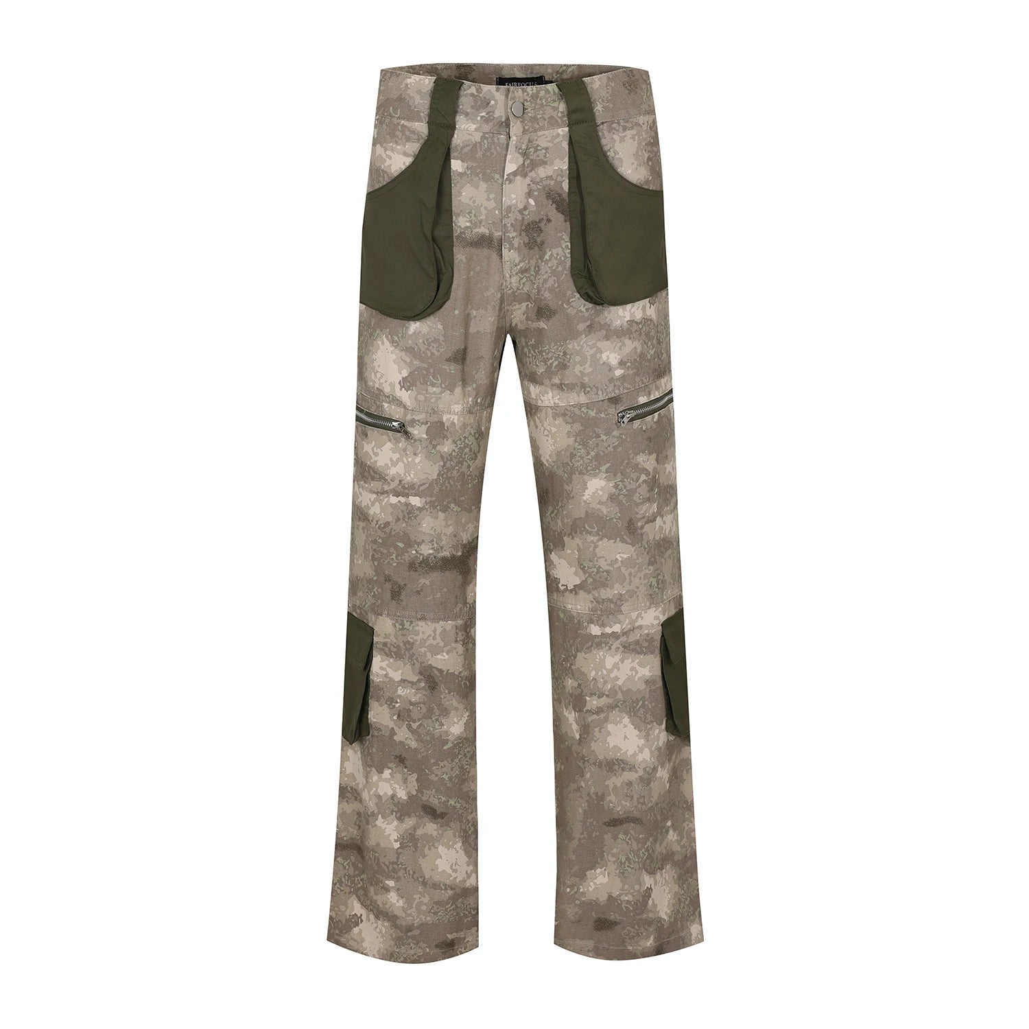 vintage camouflage denim jean street wear functioncan patches casual jeans pants mens baggy straight leg camou jeans overalls stacked flare jeans