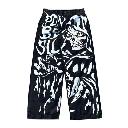 harajuku sunny sexy girl anime print baggy jeans new style wide leg trouser y2k popular streetwear men women high waist pants unique jeans style 4208