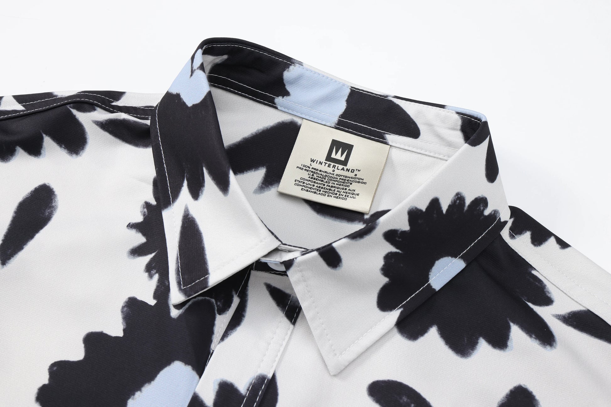 Summer 24SS Vintage Retro Black Flower Direct Print High-Street Casual Beach Style Quality Cold Short Sleeve Shirt Street King Limited