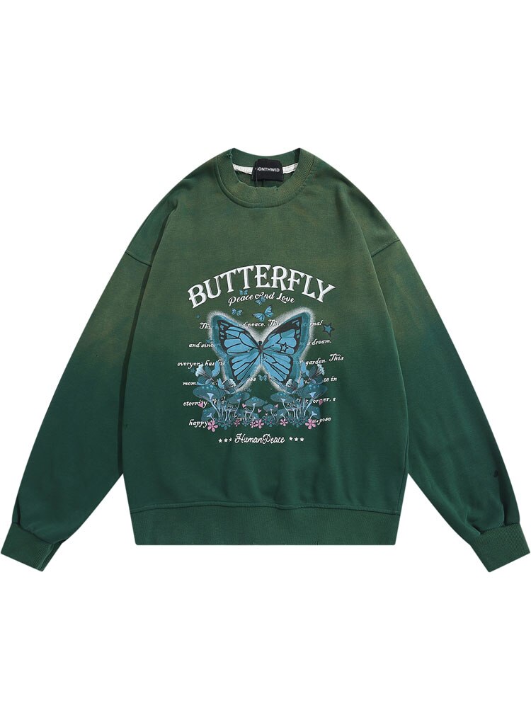 "Gradient Butterfly" Unisex Men Women Streetwear Graphic Sweatshirt Daulet Apparel