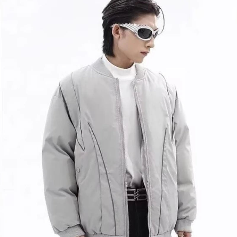 Winter Thickening Flying Baseball Uniform Solid Multi Pocket Simplicity Warm Cotton Jacket 2024 New Streetwear Male Parkas Street King Limited