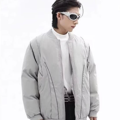 Winter Thickening Flying Baseball Uniform Solid Multi Pocket Simplicity Warm Cotton Jacket 2024 New Streetwear Male Parkas Street King Limited
